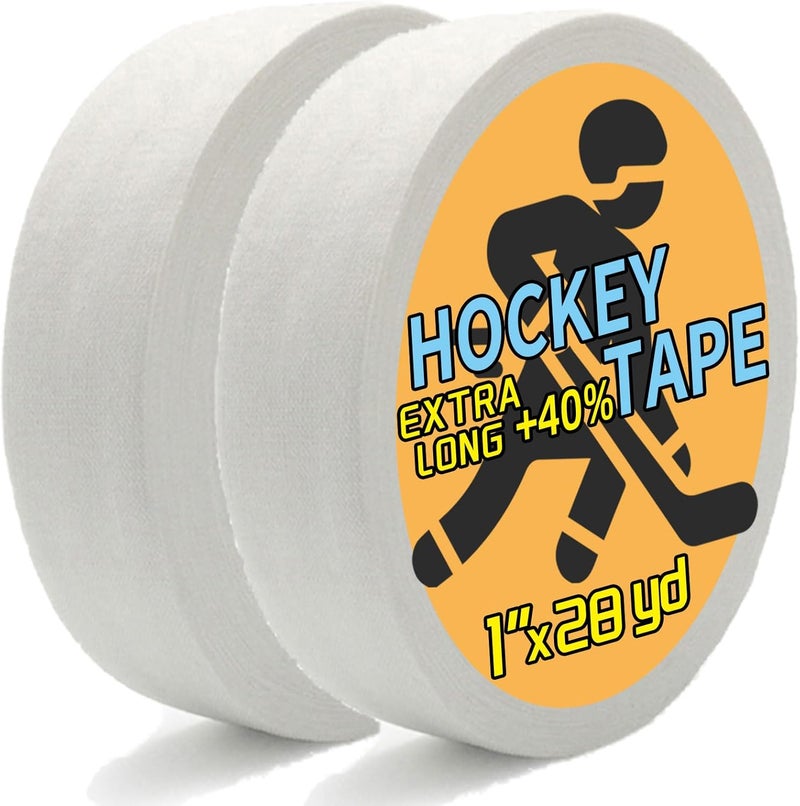 Magsaddle 2 Rolls Hockey Tape, Multipurpose Cloth Tape Grip Tape for Lacrosse Stick, Baseball & Softball Bats, Rackets, Pullup Bars, Gardening Tools, Gym, Sports Handle - Image 1